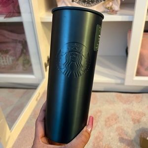BNWT beautiful dark metallic teal Starbucks tumbler